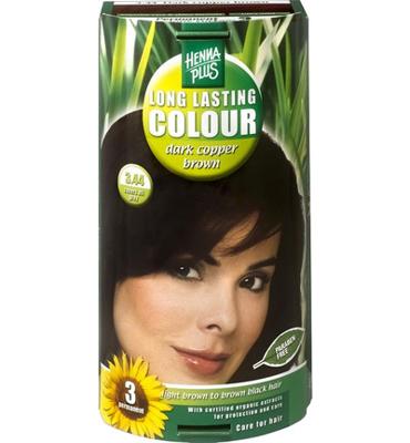 Hennaplus Long Lasting Colour 3.44 Dark Copper Brown Hennaplus Long Lasting Colour 3.44 Dark Copper Brown