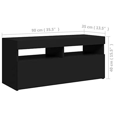 Tv-meubel met LED-verlichting 90x35x40 cm zwart