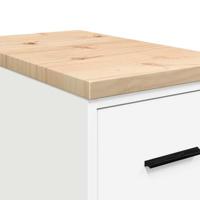 Garagekast 30x51x85 cm massief grenenhout wit - thumbnail