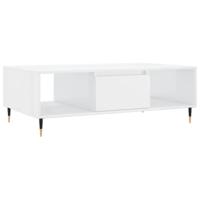Salontafel 104x60x35 cm bewerkt hout hoogglans wit - thumbnail