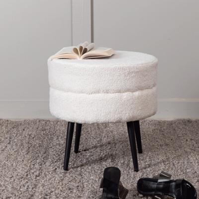 Nohr Poef 'Akela' Teddy, kleur Off White