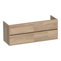 Brauer Adore - Onderkast - 140 cm - met 4 Softclose Lades Greeploos en 2 Sifon Uitsparingen - Vingerlas Eiken Grijs - thumbnail