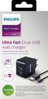 Philips Ultrasnelle wandoplader met 2 USB-poorten en 1 micro USB-kabel - thumbnail