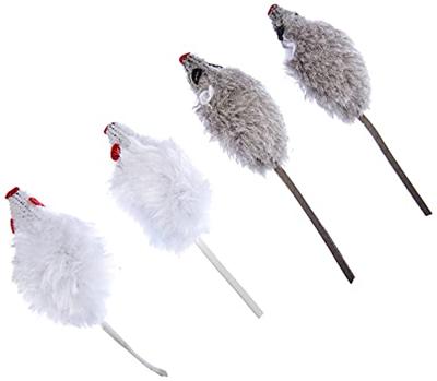 Producten/muis grijswit 5cm 4 stuks