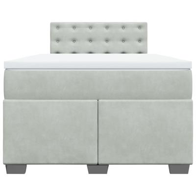 Boxspring met matras fluweel lichtgrijs 140x190 cm - thumbnail