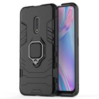 PC + TPU schokbestendige beschermende case voor OPPO K3/Realme X met magnetische ring houder (zwart) - thumbnail