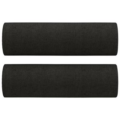 Driezitsbank met sierkussens 180 cm stof zwart