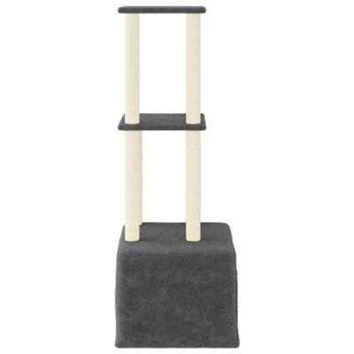 Kattenmeubel met sisal krabpalen 133,5 cm donkergrijs - thumbnail