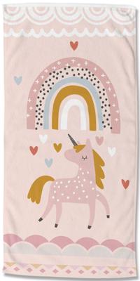 Good Morning Kinder Strandlaken Velours Unilove 75x150cm - multi