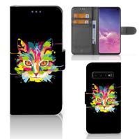 Samsung Galaxy S10 Leuk Hoesje Cat Color - thumbnail