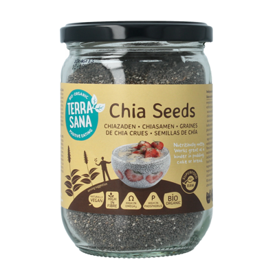 Raw chia zaad in glas bio 330 Gram Raw chia zaad in glas bio 330 Gram