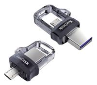 SanDisk Ultra Dual m3.0 USB flash drive 256 GB USB Type-A / Micro-USB 3.2 Gen 1 (3.1 Gen 1) Zwart, Zilver, Transparant - thumbnail