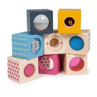 Bigjigs houten zintuigen bouwblokken - thumbnail