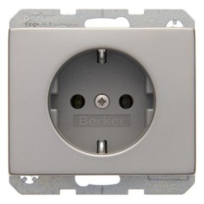 Berker K5 wandcontactdoos met randaarde 1-voudig edelstaal
