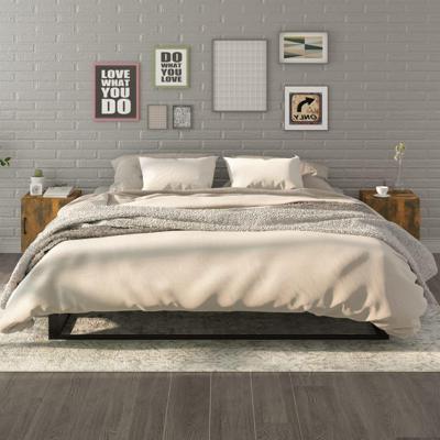 Nachtkastjes 2 st bewerkt hout gerookt eikenkleurig Nachtkastjes 2 st bewerkt hout gerookt eikenkleurig