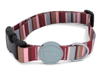 MORSO HALSBAND HOND GERECYCLED SKYLINE ROOD / ROZE 30-42X1,5 CM