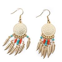 Bohemian Oorhangers Goudkleurige Mandala - thumbnail