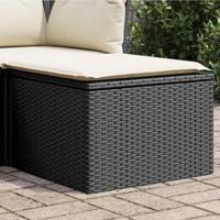 Tuinkruk met kussen 55x55x37 cm poly rattan zwart - thumbnail