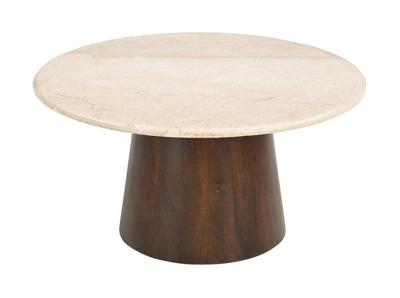 Sohome Ronde Salontafel 'Margred' Marmer en mangohout, 75cm Sohome Ronde Salontafel 'Margred' Marmer en mangohout, 75cm
