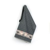 Bunzlau Castle Bunzlau Castle theedoek Chickens Black 65x65 - thumbnail