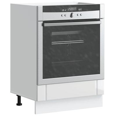 Ovenkasten 2 st Lucca bewerkt hout glanzend wit