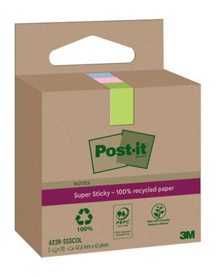 Memoblok 3m post-it 622 rss3col 47.6x47.6mm ass.kl | 12 stuks