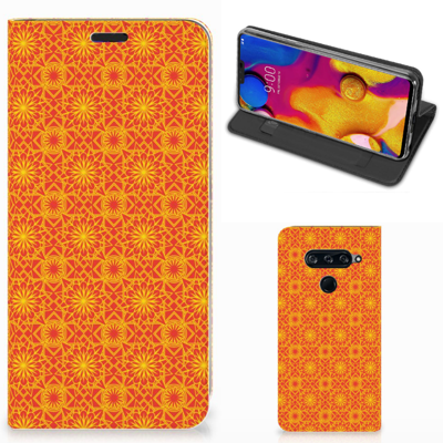LG V40 Thinq | Hoesje met Magneet | Batik Oranje