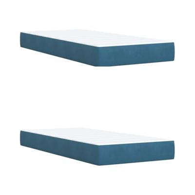 Boxspring met matras fluweel blauw 200x200 cm