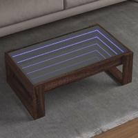 Salontafel met Infinity LED 90x53x30 cm bruin eikenkleurig - thumbnail
