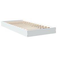 Bedframe bewerkt hout wit 75x190 cm - thumbnail