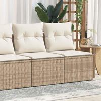 2-delige Loungeset met kussens poly rattan acacia beige - thumbnail