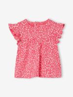 Babyshirt met ruches aan de mouwen fuchsia - thumbnail