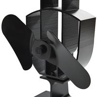 VidaXL Kachelventilator met 2 vinnen zwart - thumbnail