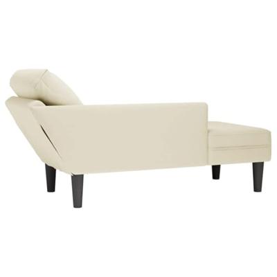 Chaise longue met kussen&rechterarmleuning fluweel crmekleurig Chaise longue met kussen&rechterarmleuning fluweel crmekleurig