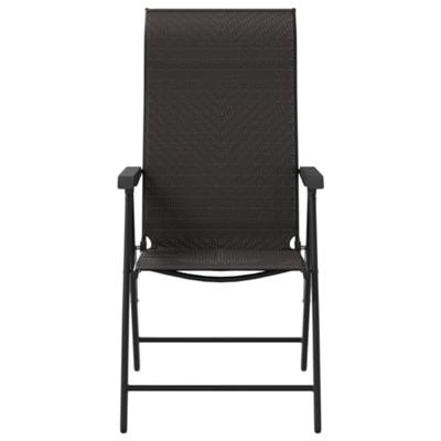 Tuinstoelen 2 st inklapbaar poly rattan zwarte koffiekleur