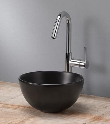 Royal plaza Legato waskom 24x24x12cm rond zonder overloop mat zwart