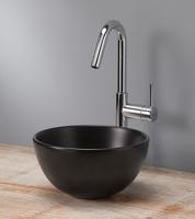 Royal plaza Legato waskom 24x24x12cm rond zonder overloop mat zwart - thumbnail