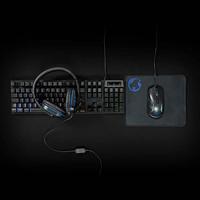 Gaming Combo Kit | 5-in-1 | Toetsenbord, Koptelefoon, Muis en Muismat | Zwart | QWERTY | US Internationaal - thumbnail