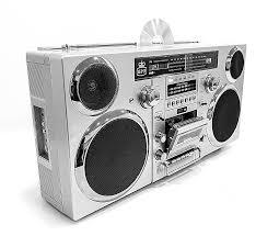 GPO BROOKLYN BOOMBOX jaren 80 Boombox met Bluetooth, cassette, USB en DAB+ radio, zilver