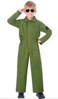 Kinderkostuum Jumpsuit Piloot, 6-8 jaar - thumbnail