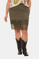 Ulla Popken Rok, soepel vallend, elastische band, kant aan zoom - Grote Maten - thumbnail