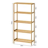 Badkamermeubel Bamboe met 5 planken in hoogte verstelbaar - thumbnail