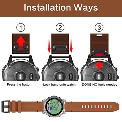 Leren bandje - Bruin - Garmin Fenix 7s/6s/5s / Instinct 2s / Epix Pro Gen 2 (42mm)