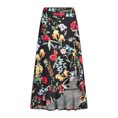 WE Fashion maxi rok met all over print black dessin