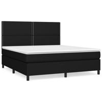 Boxspring met matras stof zwart 180x200 cm - thumbnail