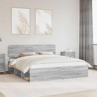 Bedframe Grijs Sonoma 200 x 200 cm Massief grenenhout - thumbnail