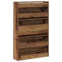 Schoenenkast met plank Oudhout 80 x 21 x 125,5 cm Bewerkt hout - thumbnail