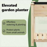 VidaXL Tuin bloempot beige 45 x 45 x 76,5 cm massief vurenhout - thumbnail