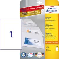 Avery-Zweckform 6125 Etiketten 210 x 297 mm Papier Wit 10 stuk(s) Permanent hechtend Universele etiketten Inkt, Laser, Kopie 10 vel - thumbnail