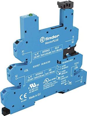 Finder 93.66.7.024 Relaissocket Met houderbeugel, Met LED, Met EMC-ontstoringsschakeling Geschikt voor serie: Finder serie 34 Finder 34.51, Finder 34.81 1